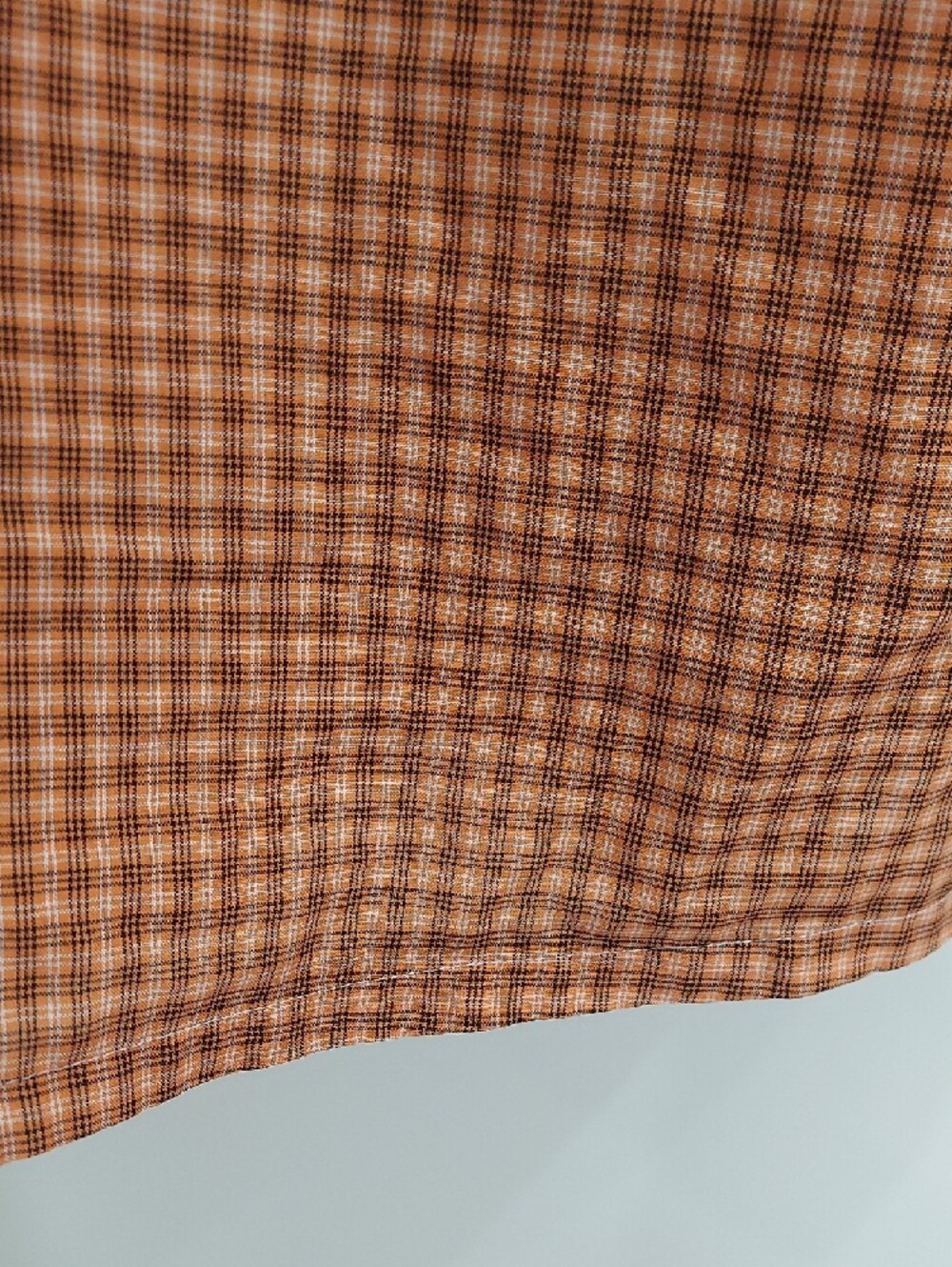 Vintage Orange Checked Pocket Dress with Embroidered Flowers - Picture 8 of 10